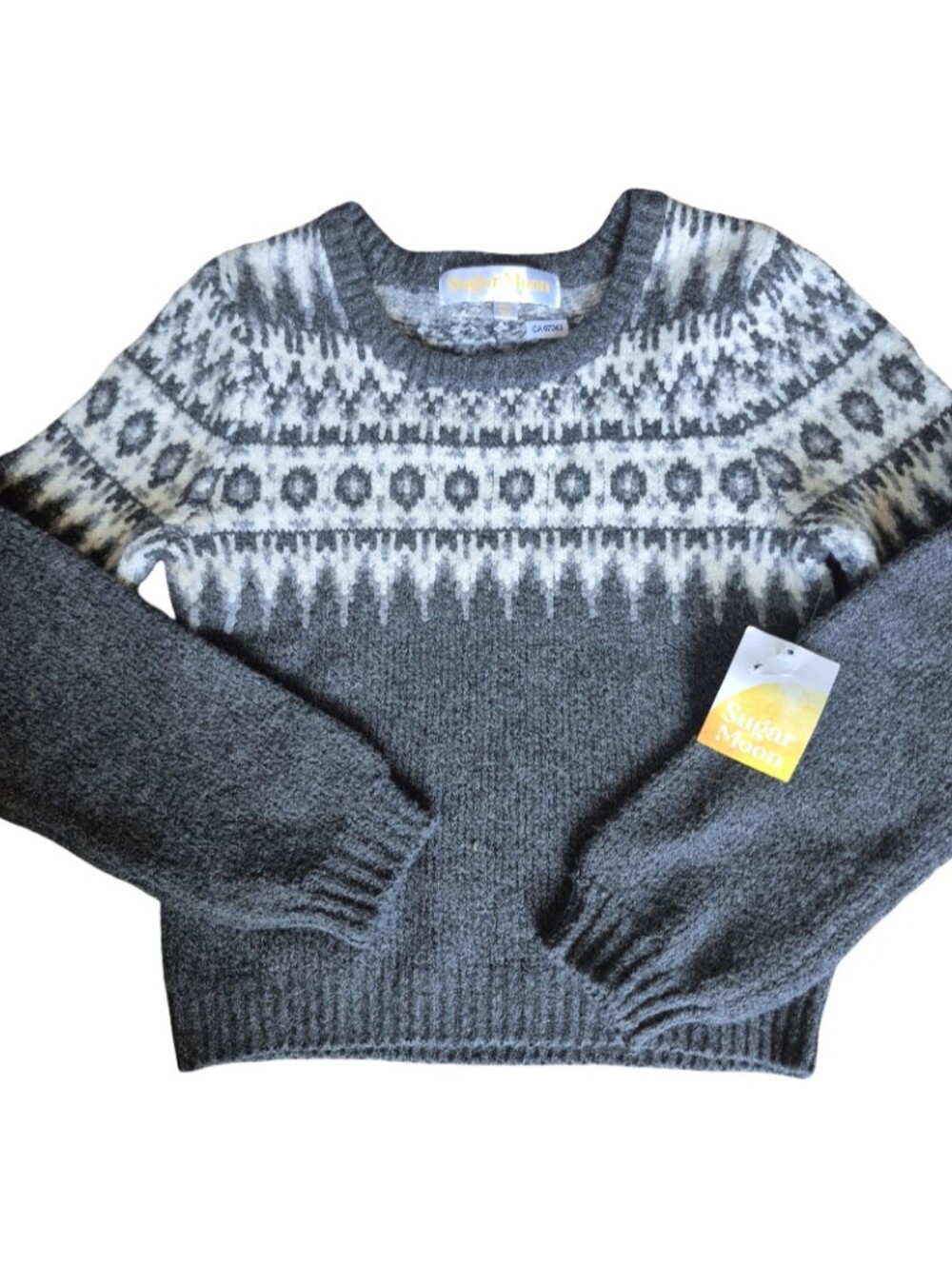 NWT Sugar Moon Kids Size M (7-8) Fair Isle Style Sweater